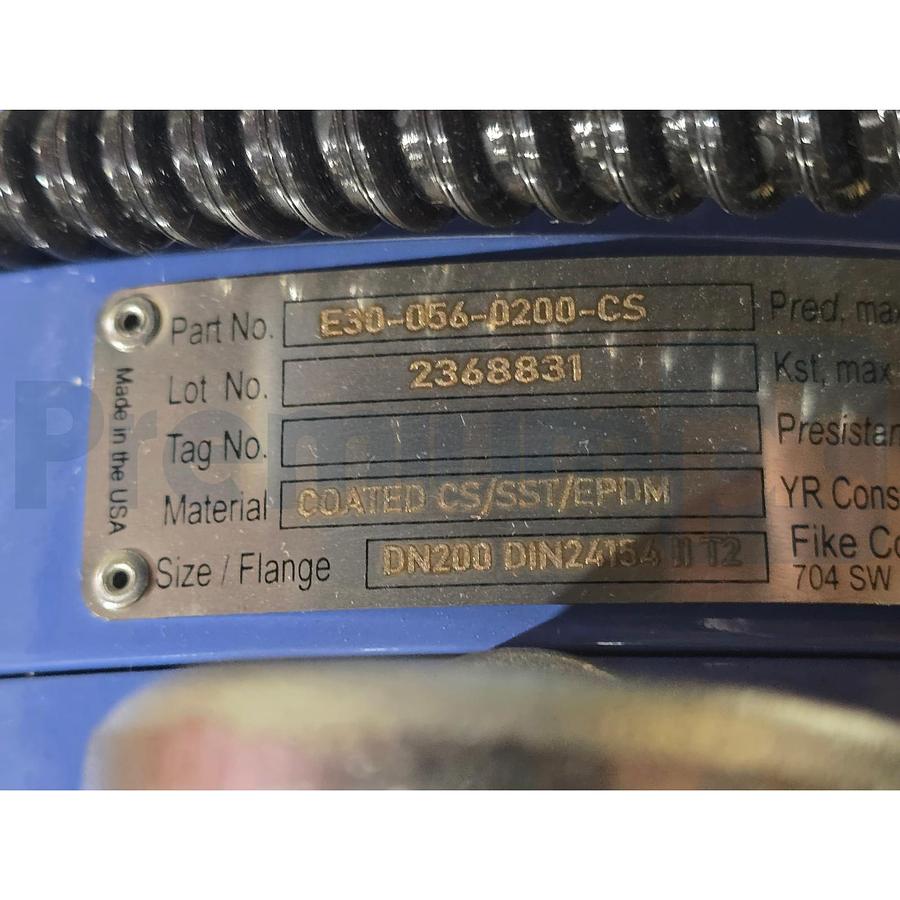 Used FIKE E30-056-0200-CS DFI DUAL-FLAP EXPLOSION ISOLATION VALVE DN200 8" DIN24154