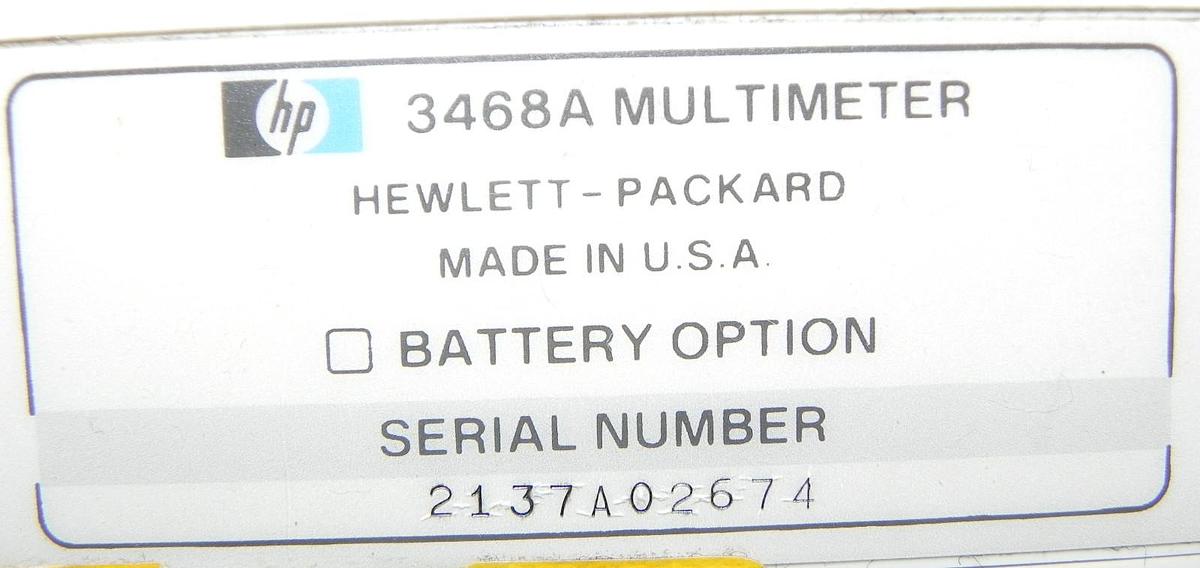 Used HP HEWLETT-PACKARD 3468A MULTI METER