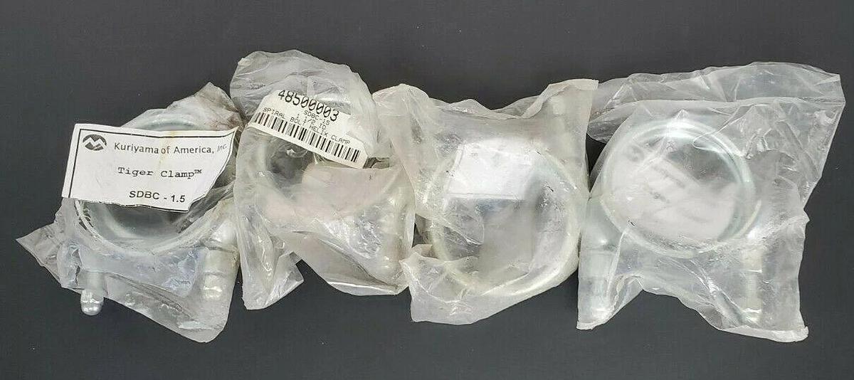 LOT OF 4 NEW KURIYAMA SDBC-1.5 DOUBLE BOLT SPRIAL TIGER CLAMPS 1-1/2" ID, SDBC15