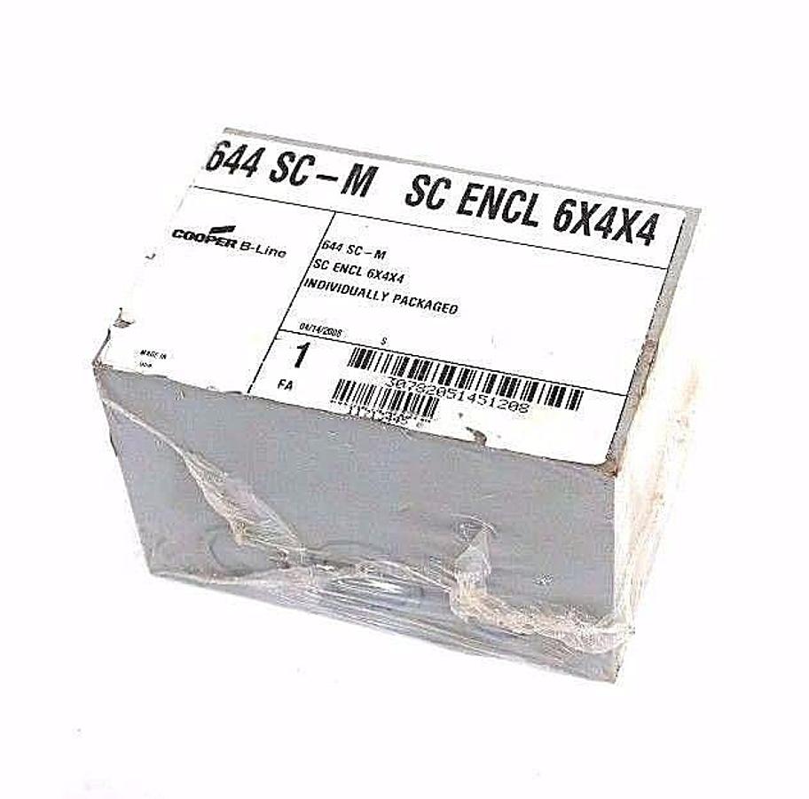 Used NEW COOPER B-LINE 644 SC-M SCREW COVER JUNCTION BOX 6X4X4, 644SCM