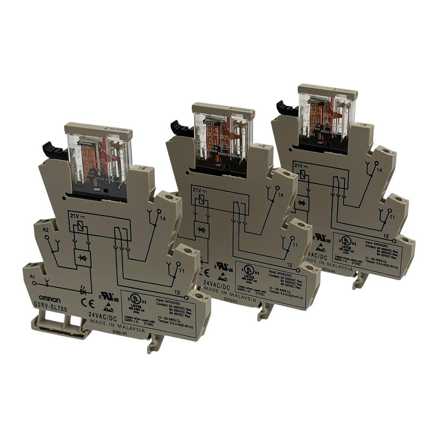 Used Omron G2RV-SL700 24VAC/DC Slim IO Relay Lot of 3 - New Surplus