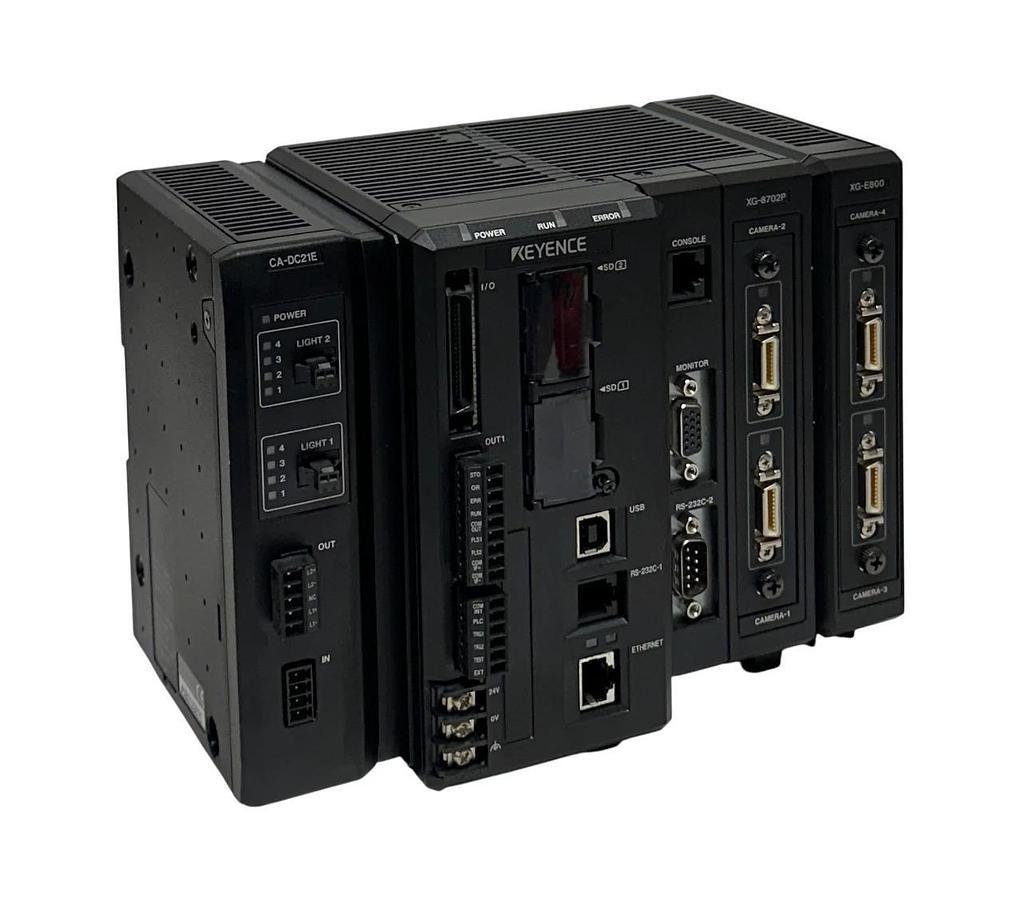 Used KEYENCE XG-8702P Multi-Camera Vision Controller CA-DC21E Light Unit XG-E800 Ext