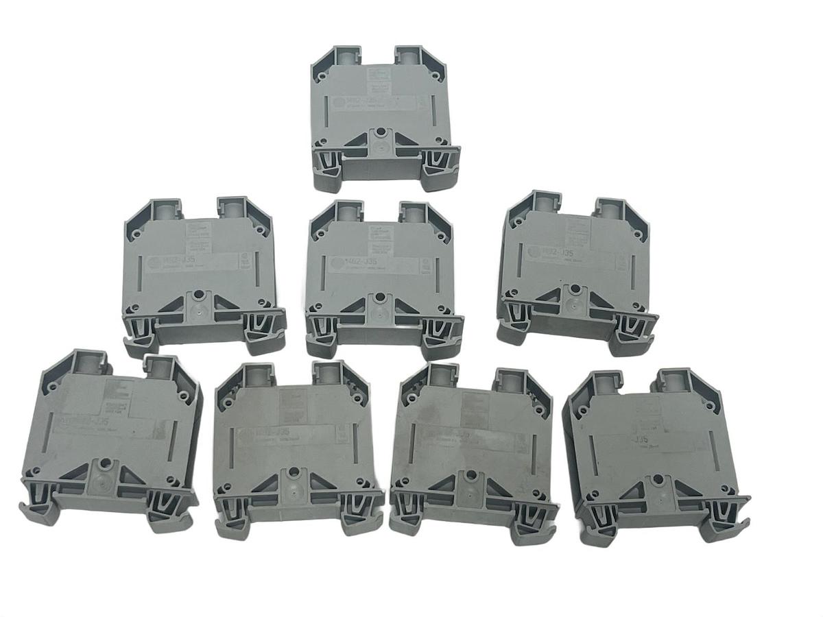 Lot of 8 Allen Bradley 1492-J35 Terminal Blocks - Feed-Through 150A 1000V Gray