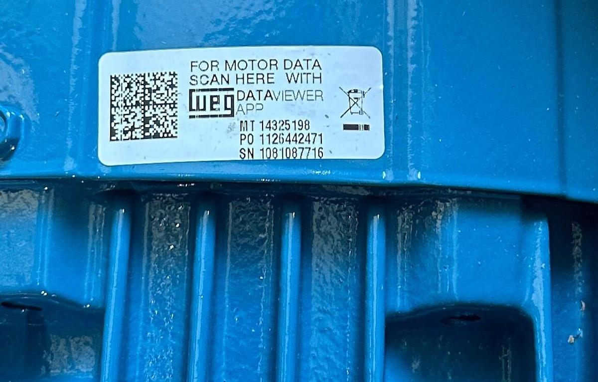 Used WEG 14325198 / 00212XT3E184T / 2HP06P182/4T EXPLOSION PROOF MOTOR 1.5kW/2HP NSMP