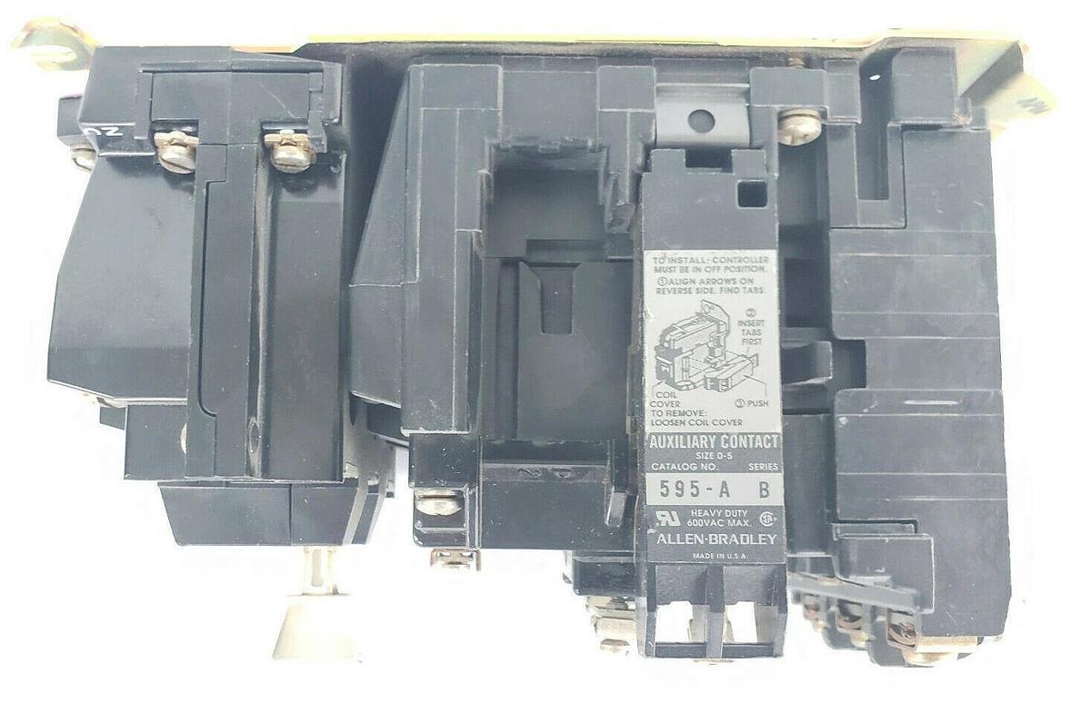 Used ALLEN BRADLEY 509-BOD SIZE 1 STARTER SER. B W/ CB236 COIL 42185-800-01, 595-A B