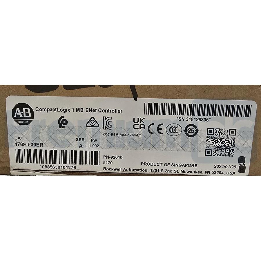 Used Allen-Bradley 1769-L30ER /A CompactLogix 5370 L3 ENet Controller 1 MB 2024 NSMP