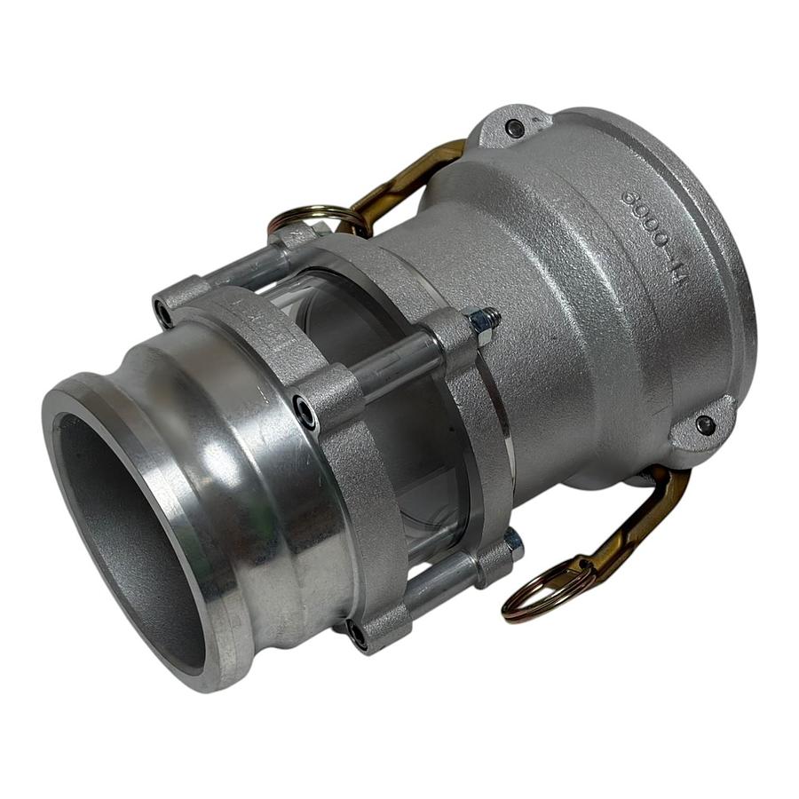 Used Dixon Bayco 3544CA 4" Cam & Groove In-Line Sight Glass Coupler Adapter Aluminum