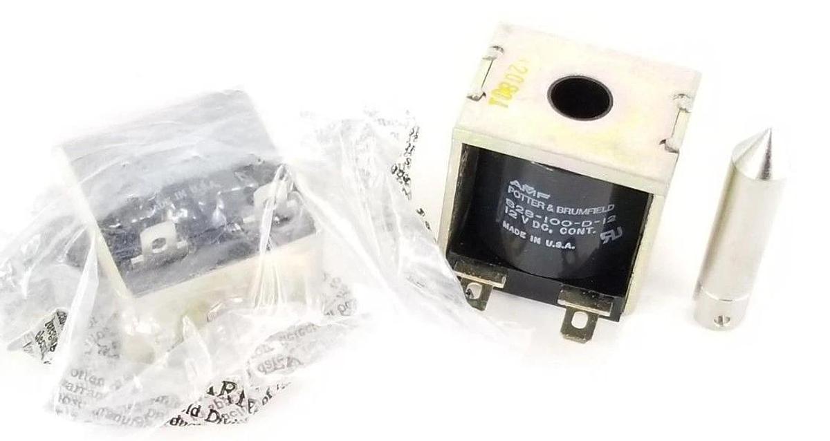 Used LOT OF 2 NIB POTTER & BRUMFIELD S28-100-D-12 COILS 12VDC DUTY CYCLE-CONT. 6558