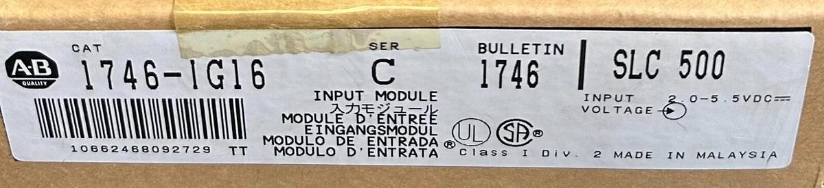 NEW ALLEN BRADLEY 1746-IG16 /C SLC 500 16-PT INPUT MODULE -1G16 1746IG16
