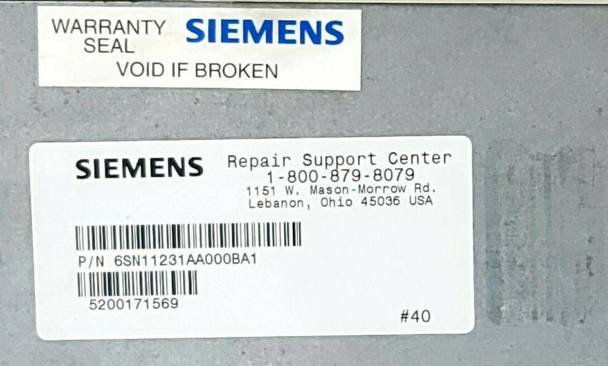 Used SIEMENS 6SN1122-0BA11-0AA0 CONTROL UNIT W/ 6SN1123-1AA00-0BA1 SIMODRIVE