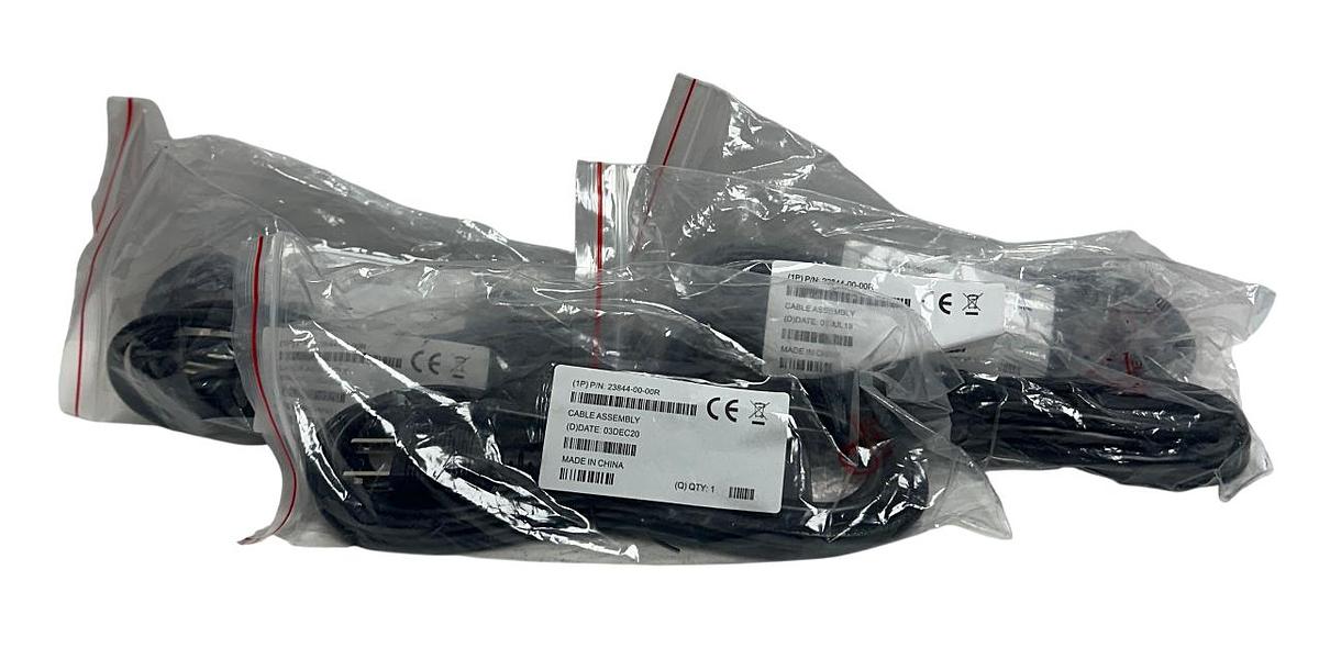 Used 5 ZEBRA 23844-00-00R / 238440000R OEM CABLE ASSEMBLIES BLACK 7.5' LENGTH NSMP