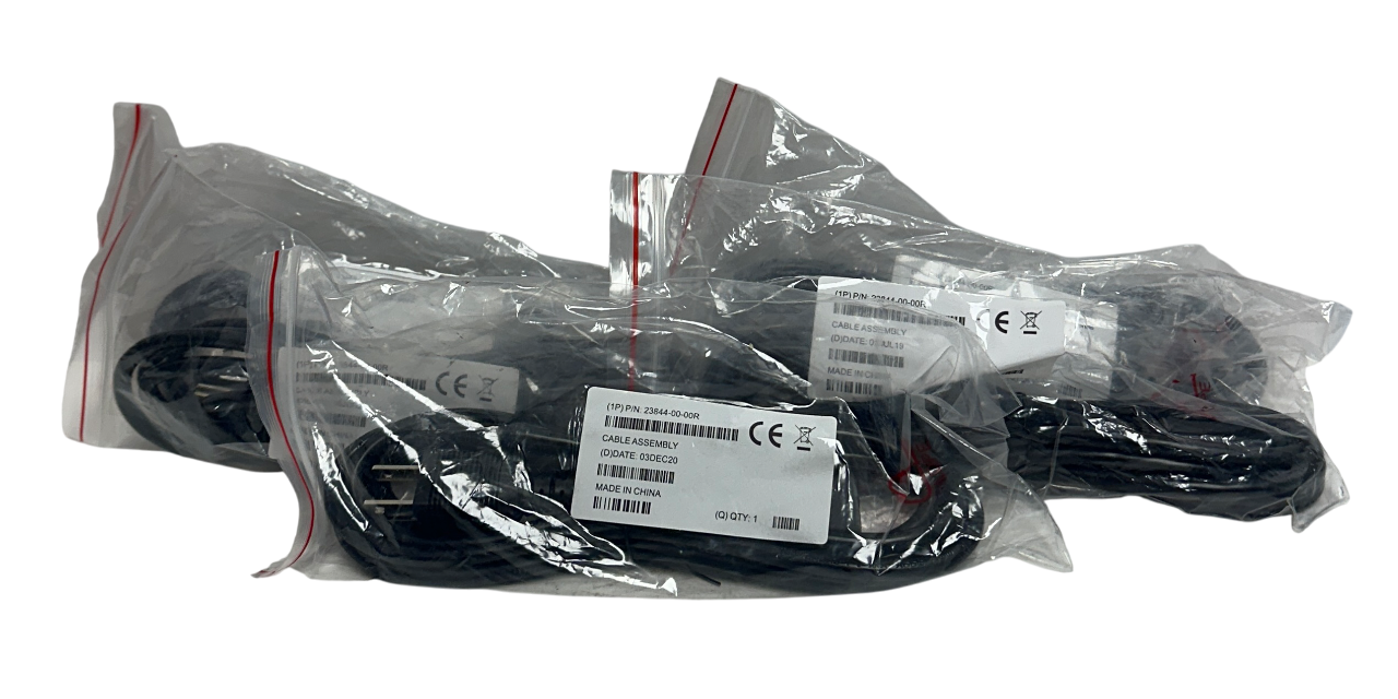 Used 5 ZEBRA 23844-00-00R / 238440000R OEM CABLE ASSEMBLIES BLACK 7.5' LENGTH NSMP