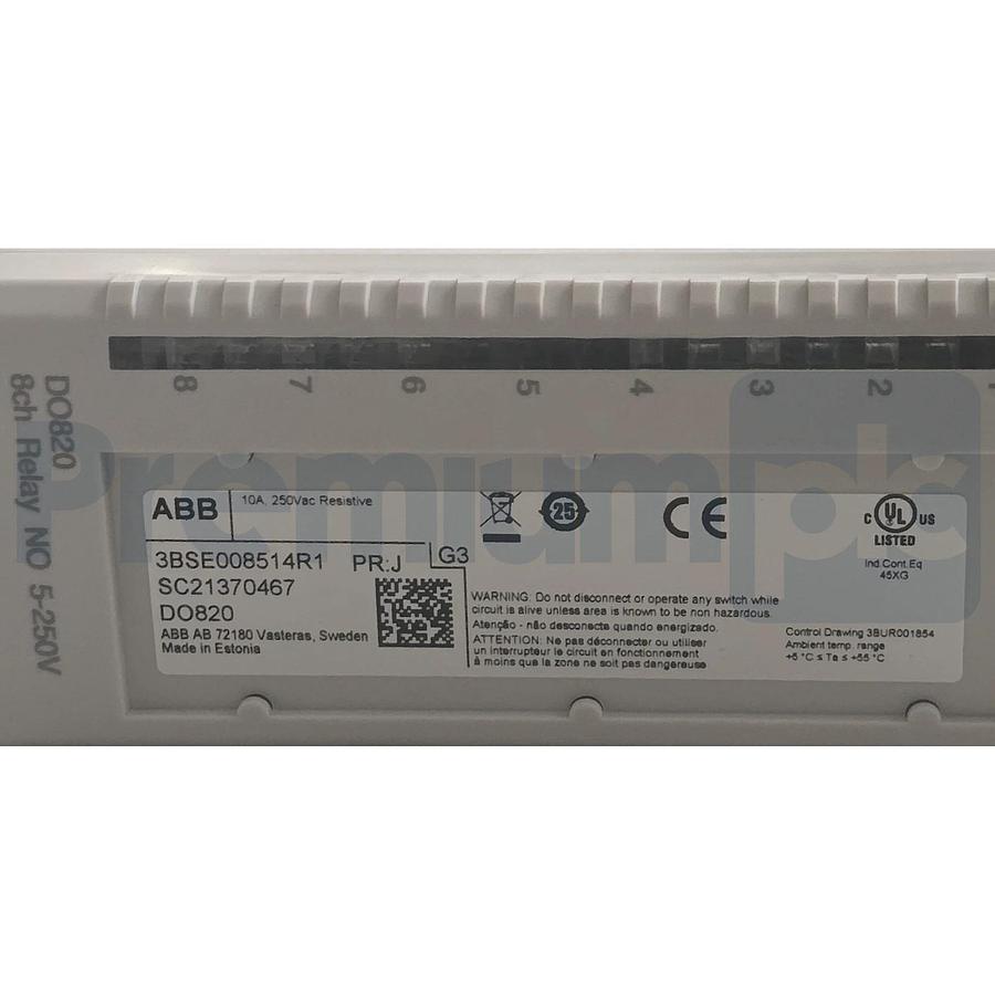 ABB S800 I/O 3BSE008514R1 DO820 Digital Output Module 8-Ch Relay PR:J G3 NSMP