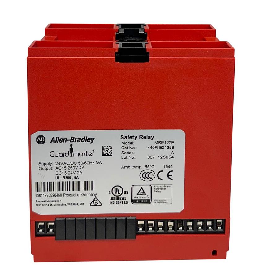 Used ALLEN BRADLEY 440R-E21358 /A MSR122E Guardmaster SAFETY RELAY 24V AC/DC NSNP
