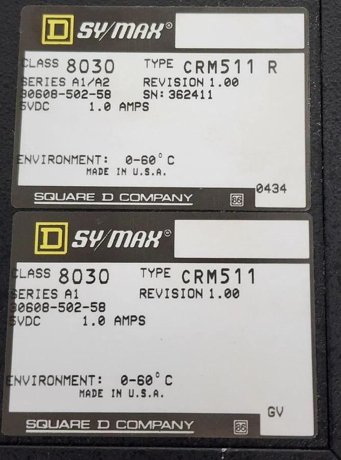Used REPAIRED SQUARE D 8030-CRM-511 MULTI MEDIA MODULE SY/MAX 8030-CRM511R