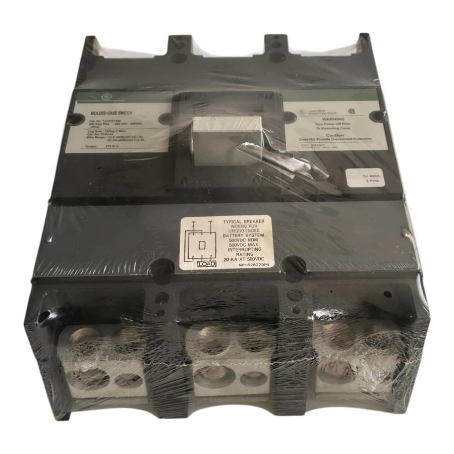 GE TJJ436Y400 400A 600V 3-Pole J600 Line Molded Case Circuit Breaker Switch NSNP