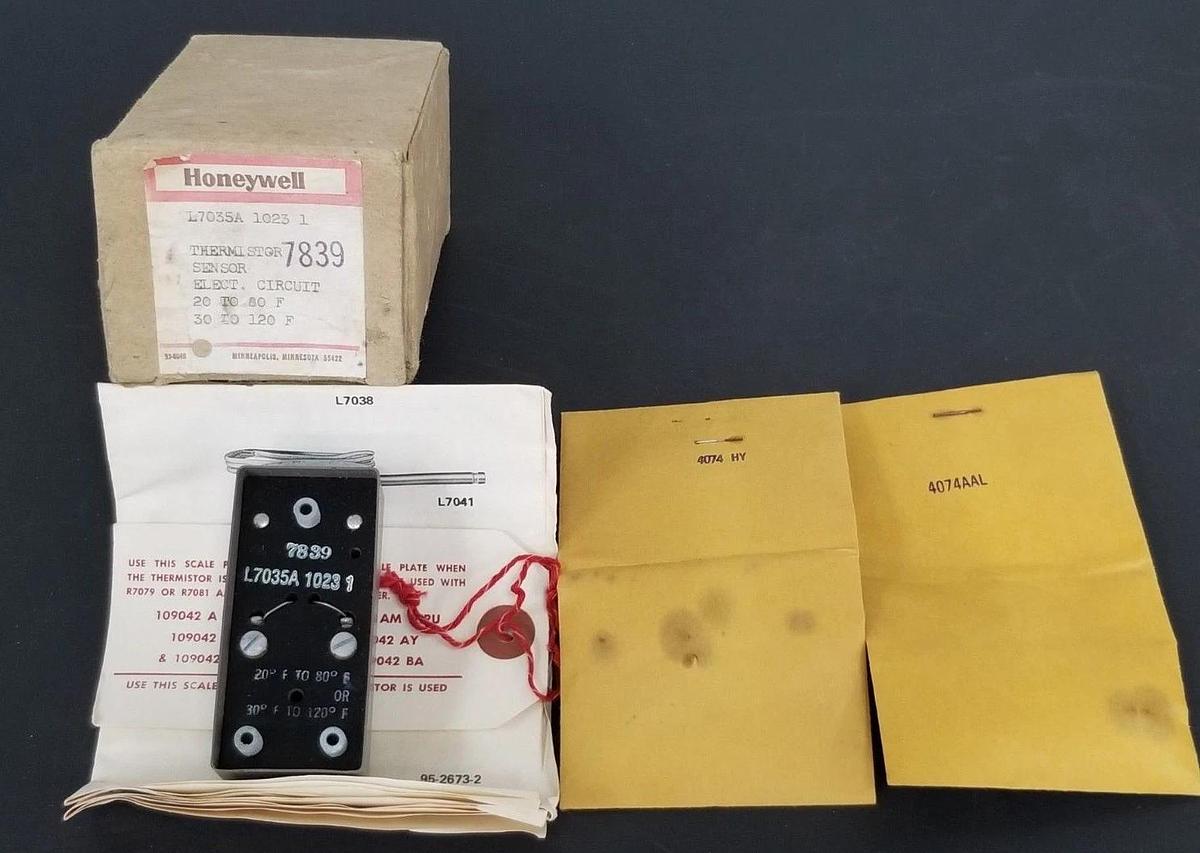 Used NIB HONEYWELL L7035A-1023-1 THERMISTOR SENSOR ELECT. CIRCUIT 20-80 30-120 DEG. F