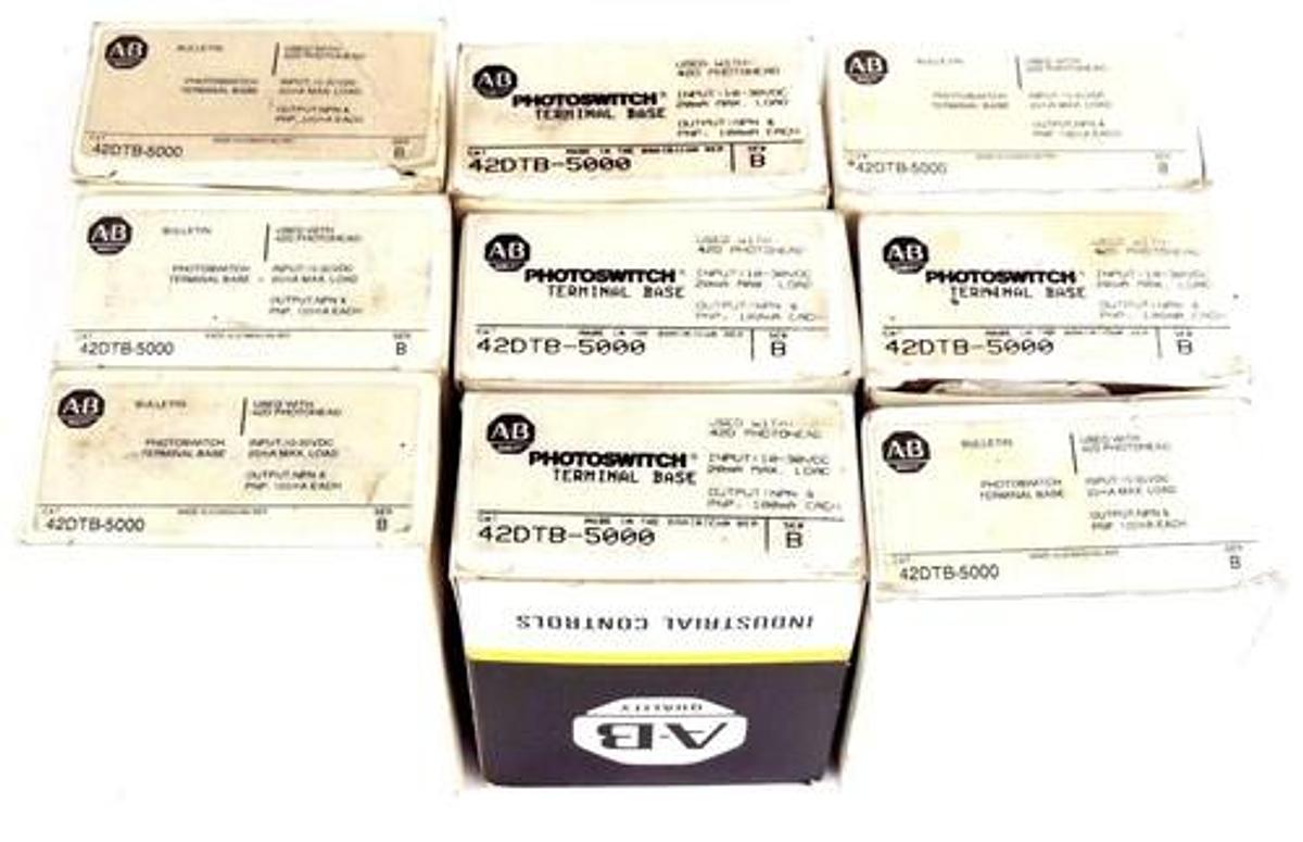 Used LOT OF 9 NIB ALLEN BRADLEY 42DTB-5000 TERMINAL BASES SER B 42DTB5000