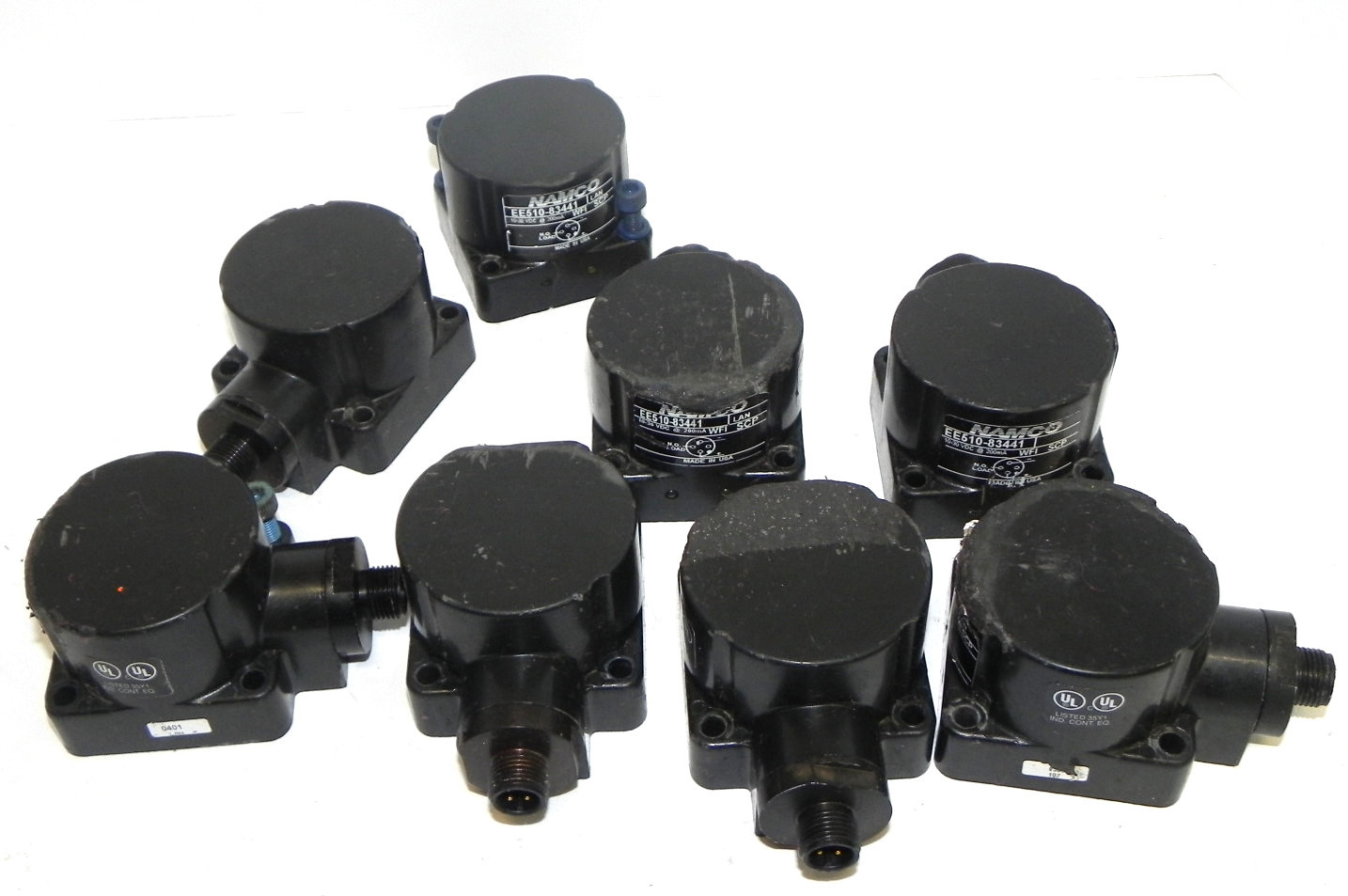 Used LOT OF 8 NAMCO EE510-83441 PROXIMITY SWITCHES EE51083441, 10-30 VDC @ 200mA