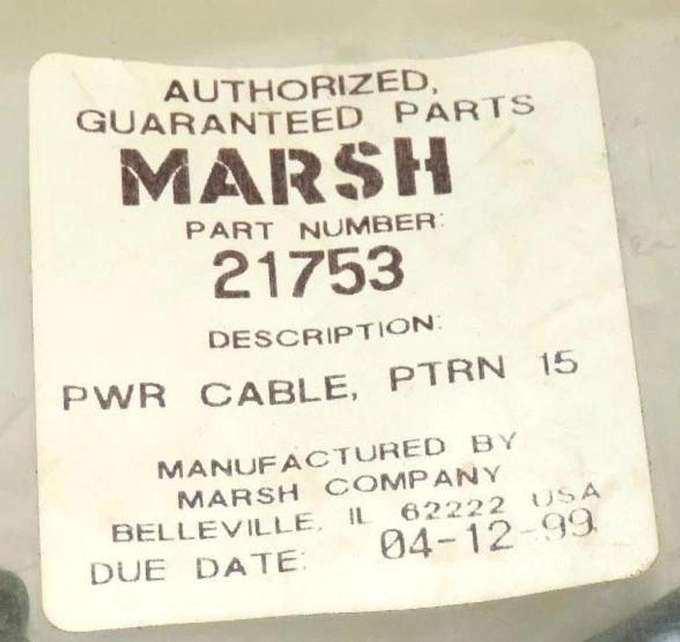 Used NEW MARSH 21753 PRINT POWER CABLE PRINTHEAD 15'