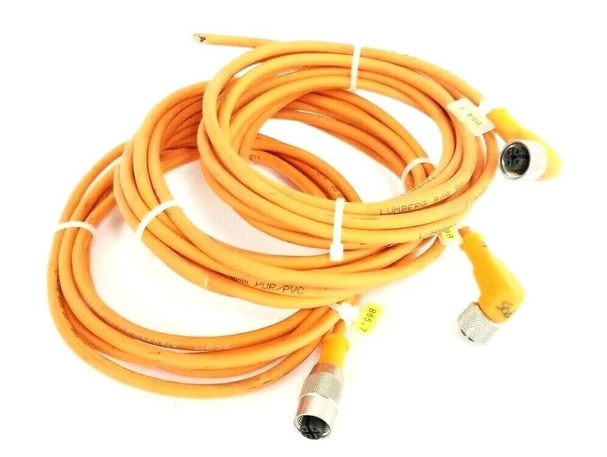 Used LOT OF 3 LUMBERG 909-58 3x0,34 9mm PUR/PVC CABLE ASSEMBLIES