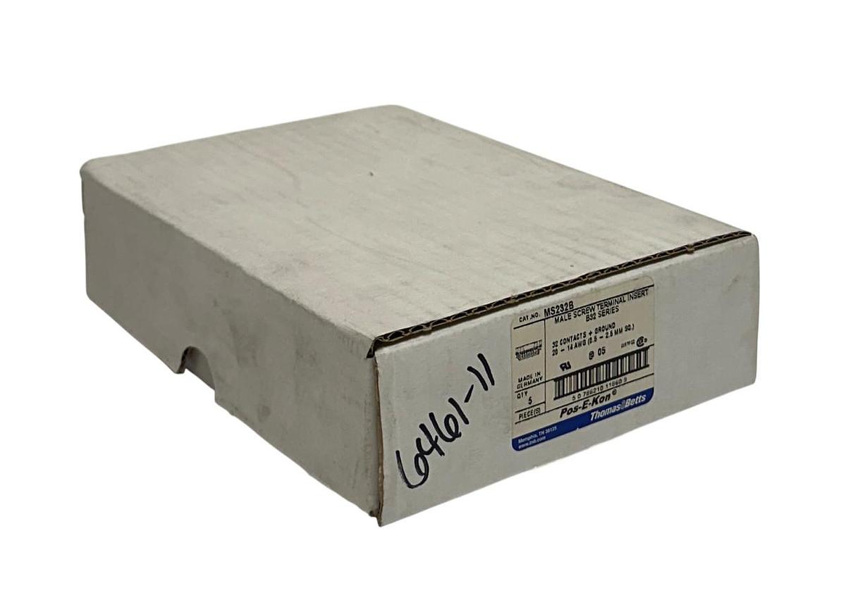 5 THOMAS & BETTS MS232B Pos-E-Kon MALE SCREW TERMINAL INSERTS B32 SERIES NSMP