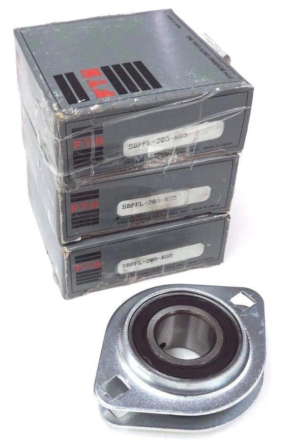 Used LOT OF 3 NIB FYH SBPFL-205-KG5 2 BOLT FLANGE UNITS SBFL205KG5