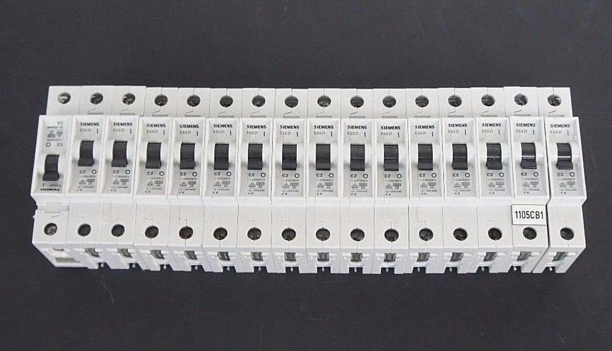 Used LOT OF 16 SIEMENS 5SX21C2 CIRCUIT BREAKERS 5SX21-C2, 230/400V