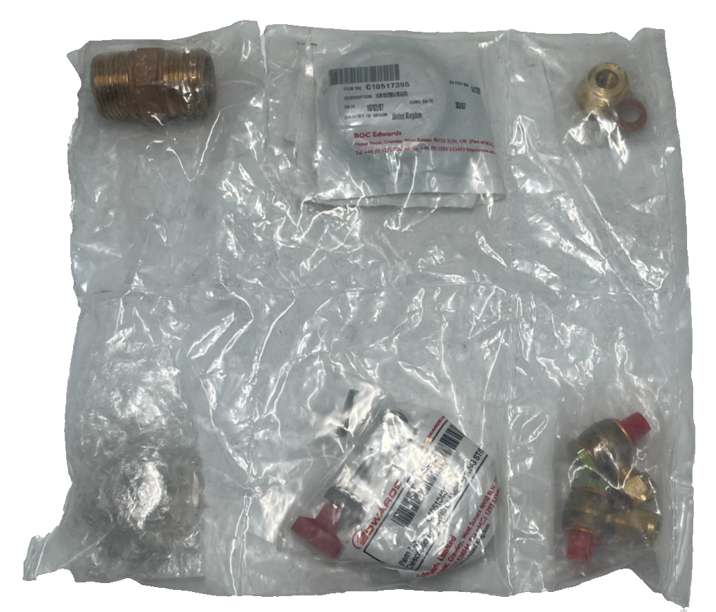 Used EDWARDS VACUUM KIT: C10517395 NW50 CENTERING RING & C10516401 NW40 CLAMPING RING