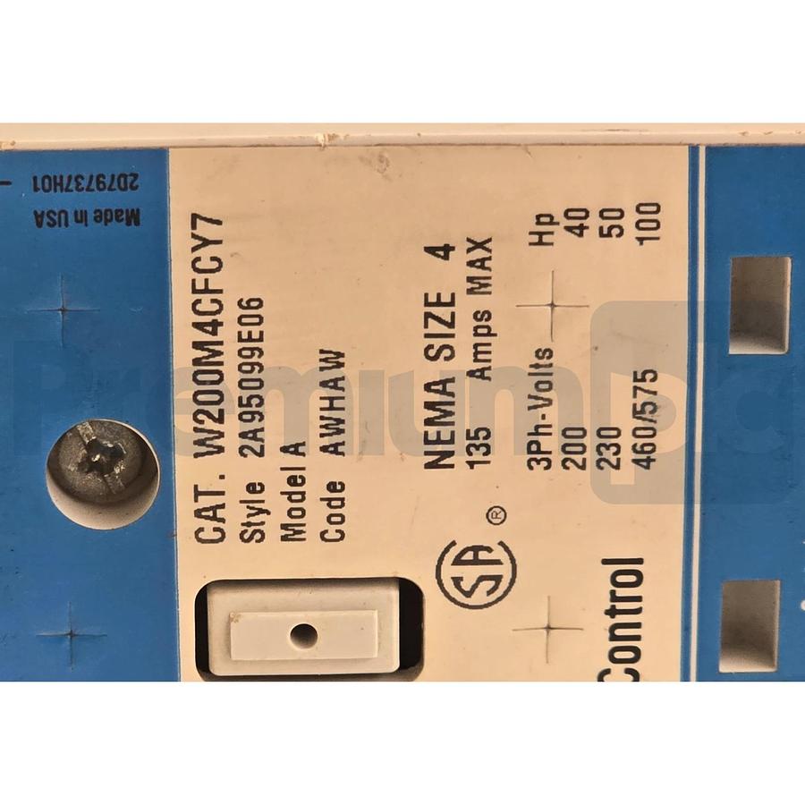 Used WESTINGHOUSE C-H W200M4CFCY7 - W200M4CFC NEMA SZ 4 ADVANTAGE STARTER 135A/120V