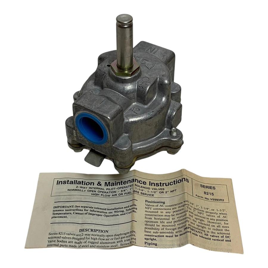 ASCO 8215 Series 2-Way Normally Open 1-1/4" NPT Gas Solenoid Valve Body New