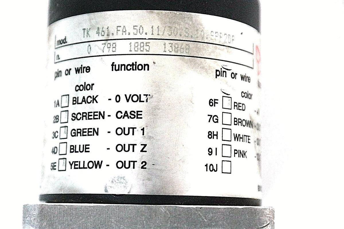 Used TEKEL TK 461.FA.50.11/30.S.10.SPP2DP ENCODER TK461FA5011/30S10SPP2DP