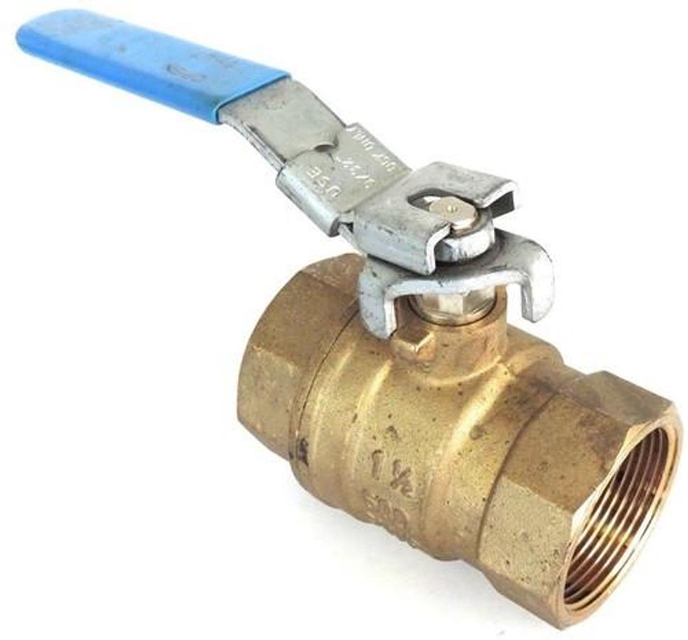 Used BRASS BALL VALVE 1-1/2" FEMALE NPT THREADED 600 CWP