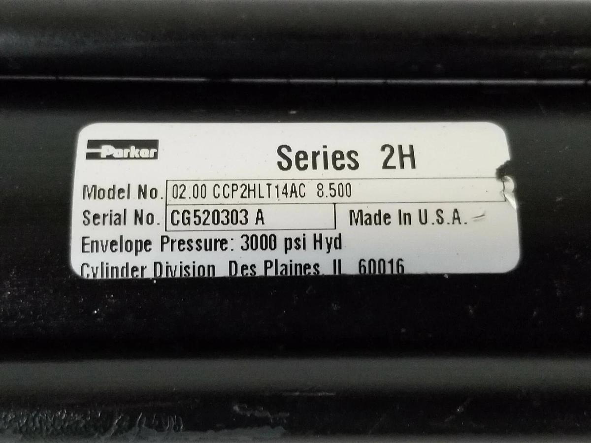 Used PARKER MODEL: 02.00 CC-P2HLT14AC 8.500 CYLINDER 3000PSI