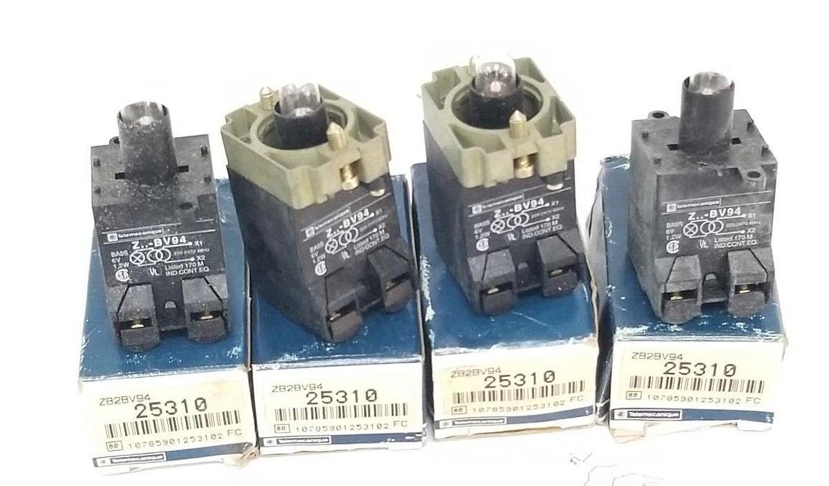 Used LOT OF 4 NIB TELEMECANIQUE ZB2BV94 PILOT LIGHT HEADS 25310