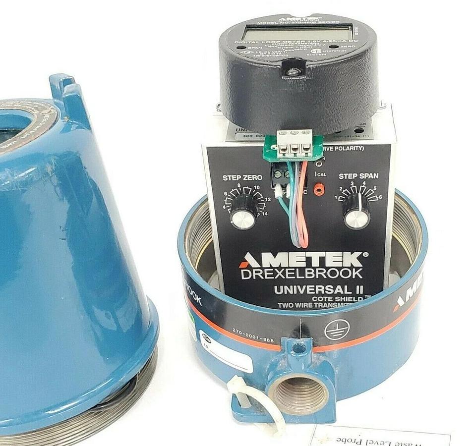 Used AMETEK DREXELBROOK TRANSMITTER ASSY 408-8200 LEVEL CONTROL 370-4000 LOOP METER