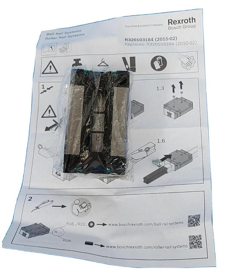 Used LOT OF 4 NIB REXROTH R16228942Y LINEAR RUNNER BLOCKS KWD-020-SNS-C0-N-1