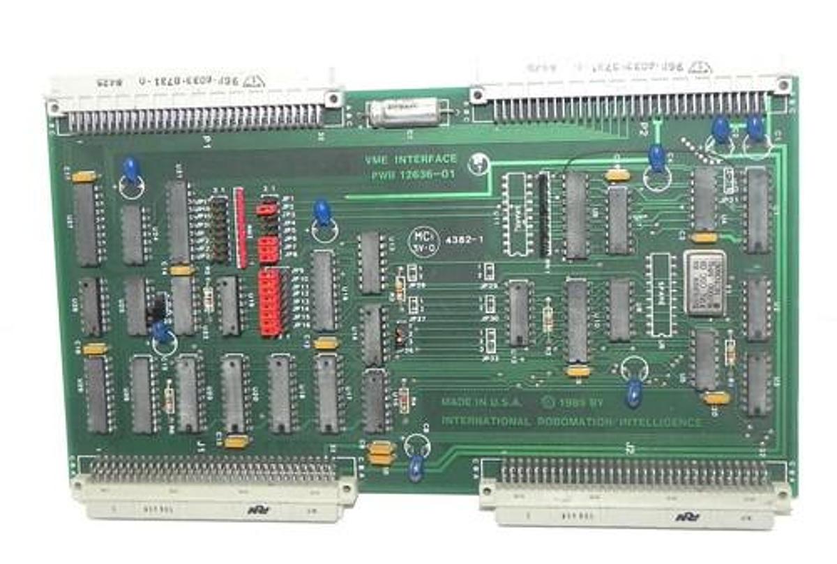 Used INTERNATIONAL ROBOMATION INTELLIGENCE VME INTERFACE PWB 12636-01, 4382-1