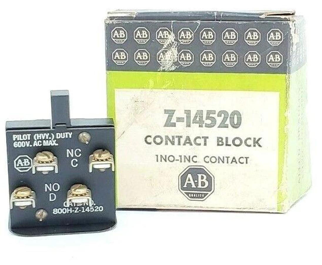 Used NIB ALLEN BRADLEY Z-14520 CONTACT BLOCK 600VAC 800H-Z-14520 Z14520