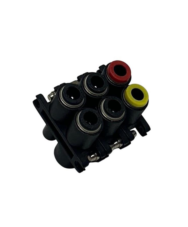 Used LEGRIS 33000005-L / 33000005L LEFT FITTING 6-PLUG CONNECTOR FLUID MODULAR NSNP