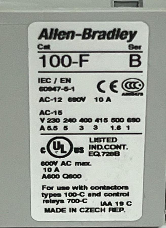Used Allen-Bradley 100-FC31 Auxiliary Contact Block | Ser B 3NO/1NC Front Mount NSMP