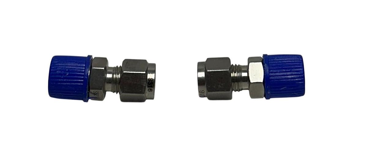 Used 2 DWYER SSLK-14-14 / SSLK1414 OMEGALOK COMPRESSION FITTINGS 1/4'' MNPT NSNP