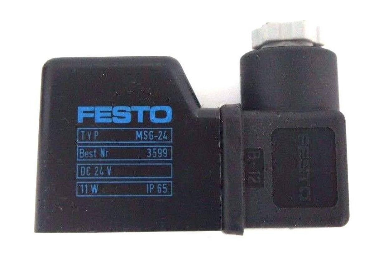 Used LOT OF 2 NEW FESTO MSG-24 SOLENOID COILS 3599, 24VDC, 11W