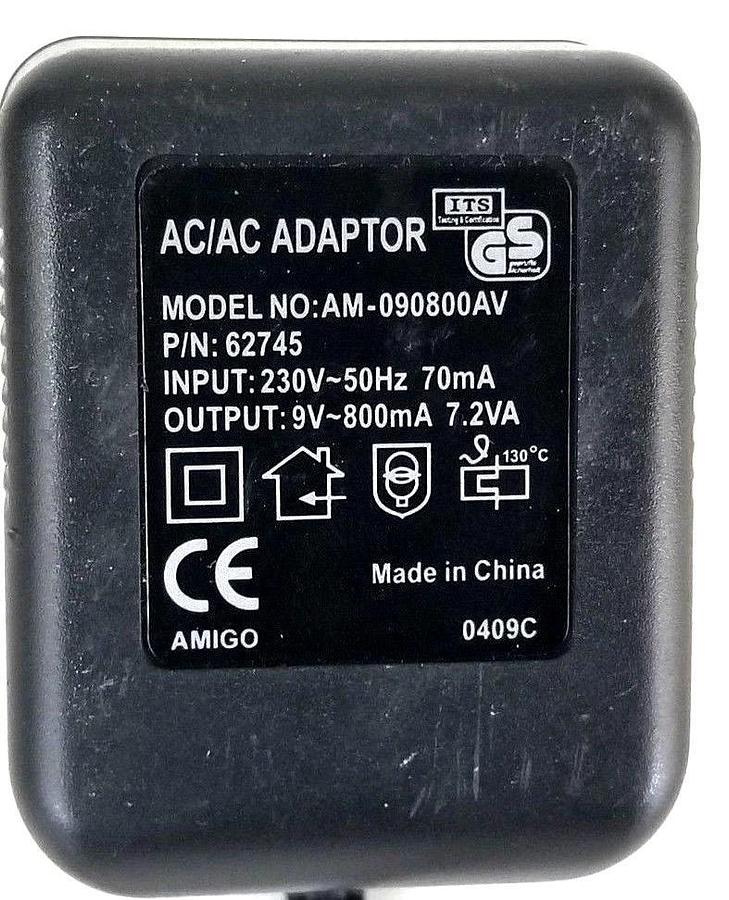 Used ITS AM-090800AV AC/AC ADAPTOR 62745
