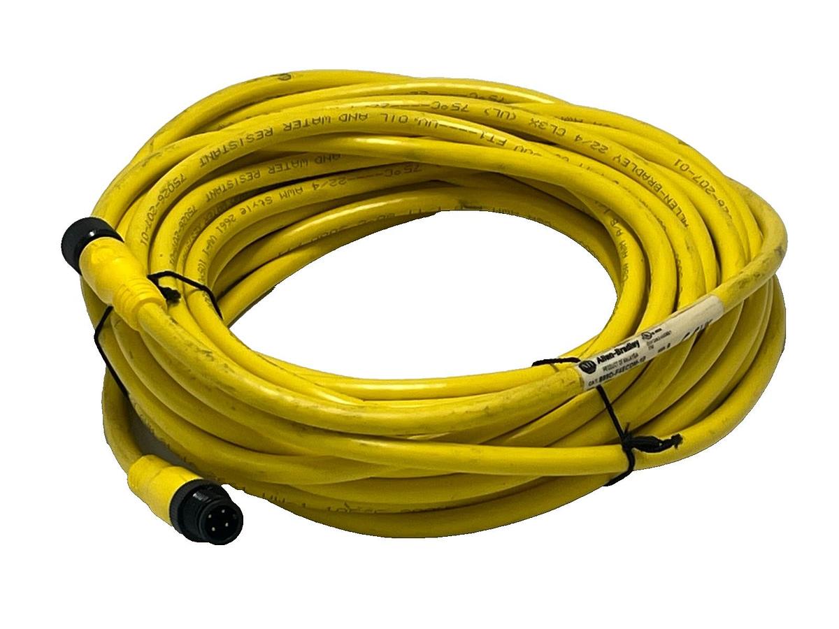 Used ALLEN BRADLEY 889D-F4ECDM-10 SER B MICRO CABLE FEMALE TO MALE STRAIGHT 4PIN 10M