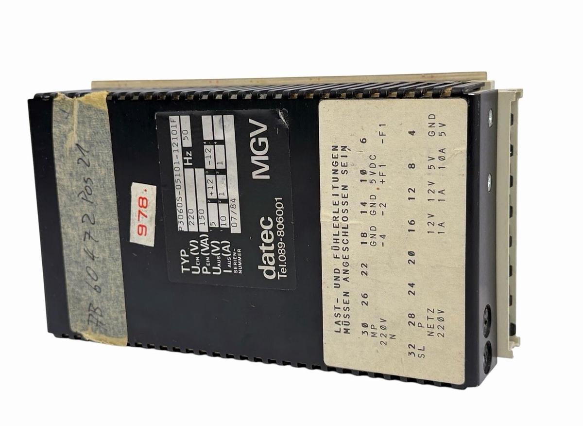 Used DATEC MGV P3060S-05101-12101F POWER SUPPLY MODULE 220V 50HZ 150VA