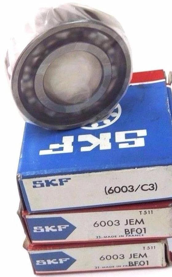 Used LOT OF 3 NIB SKF 6003 JEM SINGLE ROW BALL BEARINGS 6003JEM