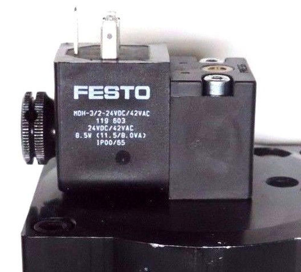 Used FESTO MS9-SV-G-C-V24-AD7 SOFT START/QUICK EXHAUST VALVE 562176 W/ U-1-B SILENCER