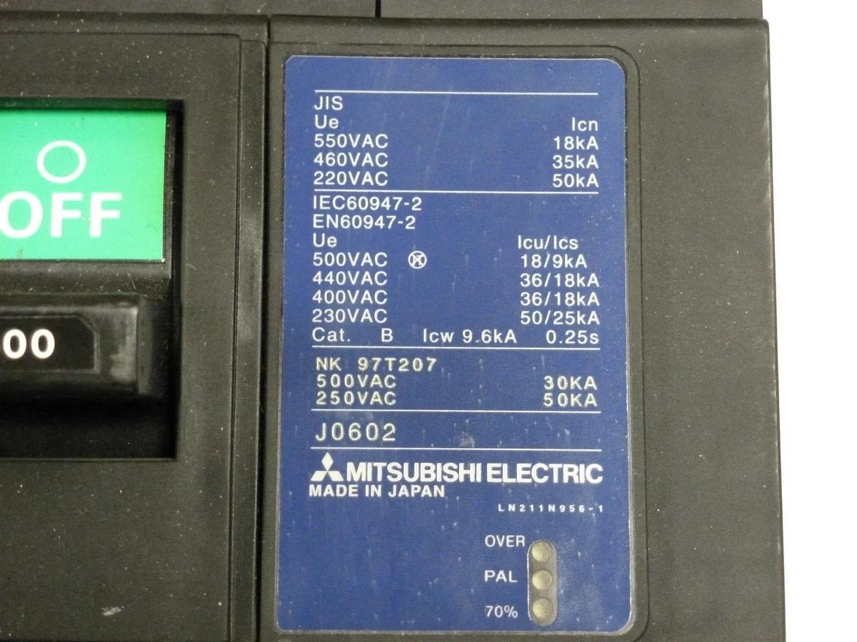 Used MITSUBISHI NF800-CEP MOLDED CASE CIRCUIT BREAKER NF800CEP