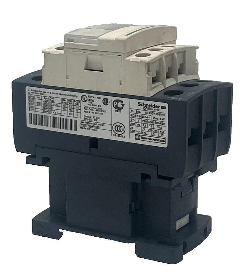 Used LOT OF 2 Schneider Electric LC1D32G7 32A 3‑Pole (3NO)  IEC Contactor 120VAC NSNP